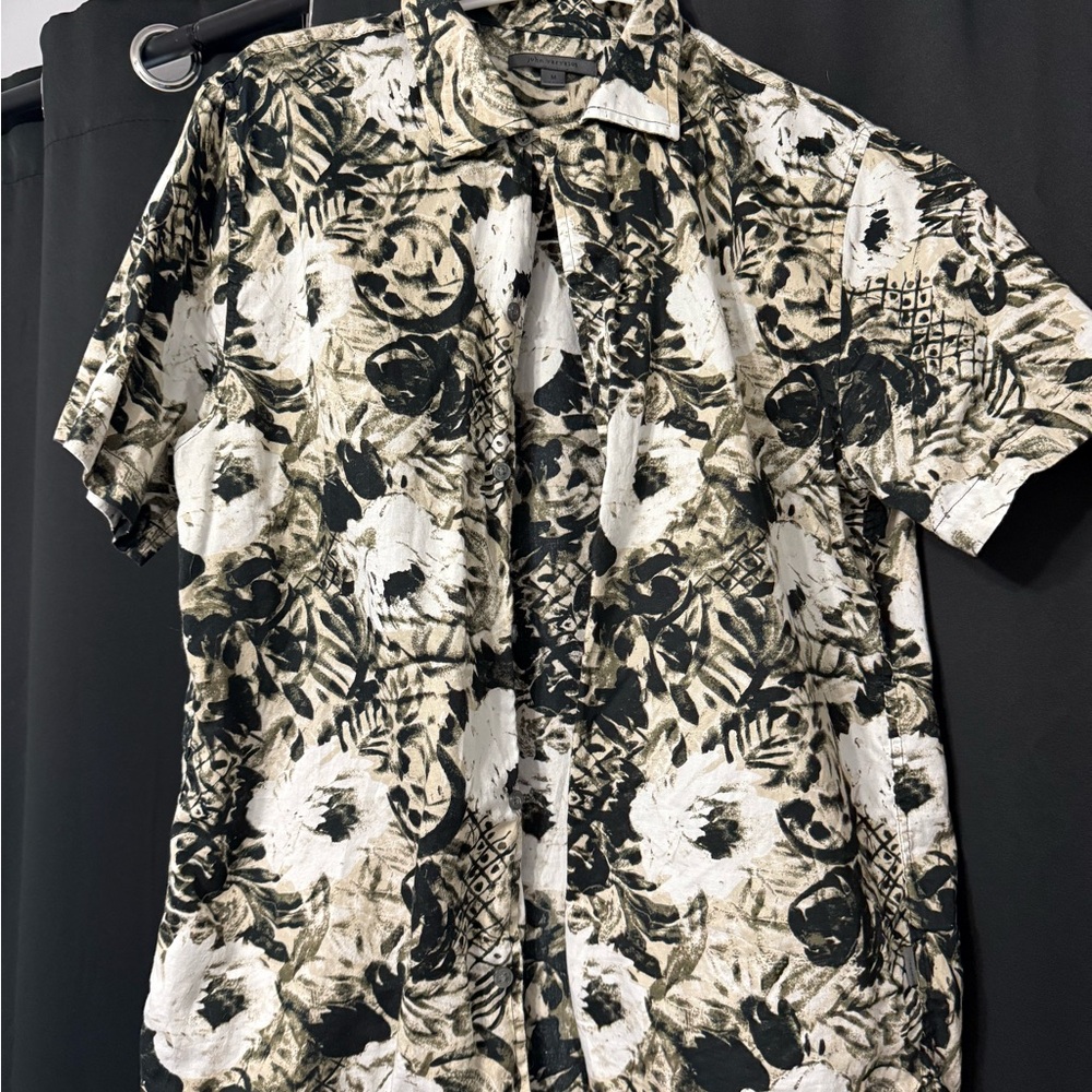 John Varvatos Black and White Casual Button Down Shirt